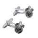 Boutons de Manchettes Tourbillon Noir et Blanc