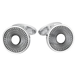 Boutons de Manchette Acier Guilloché