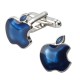 Boutons de Manchettes Pomme Bleue