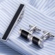 Boutons de Manchette + Pince à Cravate Silver / Black