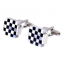 Boutons de Manchette Damier Nacré