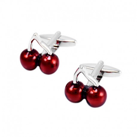 Boutons de Manchette Rouge Cerise
