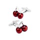 Boutons de Manchette Rouge Cerise