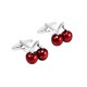 Boutons de Manchette Rouge Cerise