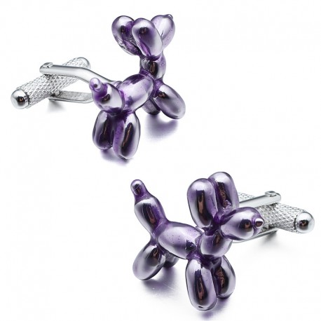 Boutons de Manchette Chien Lux Art Violet