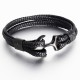 Bracelet Homme Cuir Ancre Noire