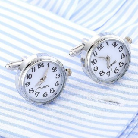 Boutons de Manchette Montre fond blanc