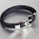 Bracelet Homme Cuir Ancre Noire